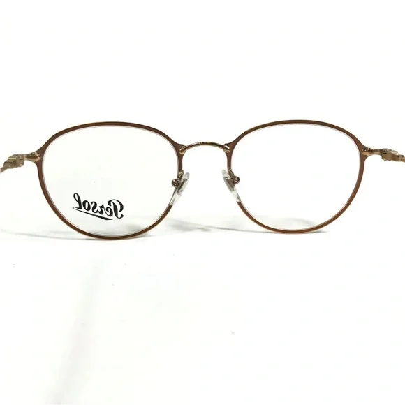 Persol Eyeglasses Frames 2426-V 1054 Gold Round Full Rim 50-20-140 - Picture 6 of 11